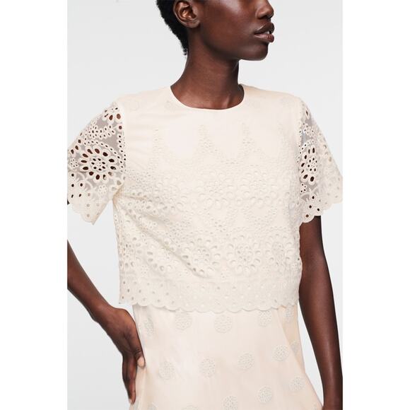 NWT Long Tall Sally Cream Lace Overlay Dress - Picture 3 of 10